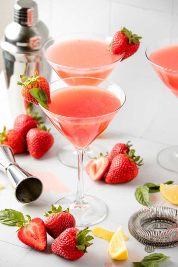 Strawberry limoncello martini
