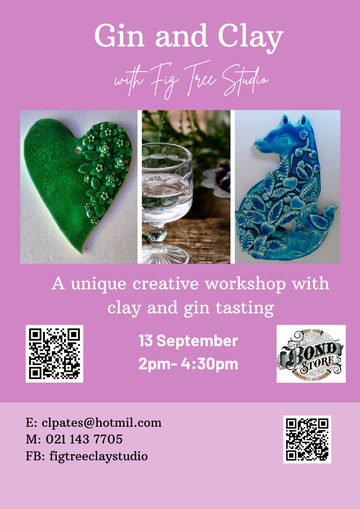 Gin And Clay With Fig Tree Studio - Saturday 13th September 2025, 2pm-4.30pm - SOLD OUT