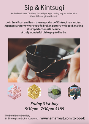 Sip and Kintsugi Workshop, Friday 31st July, 5.30pm