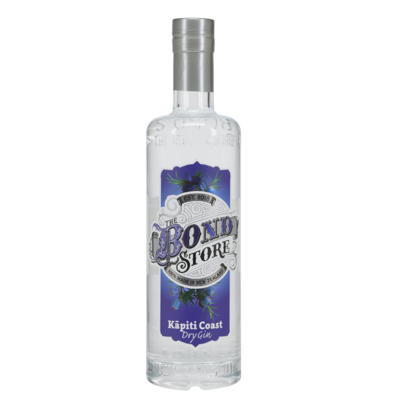 Bottle of Bond Store Kapiti Coast Dry Gin on a white background