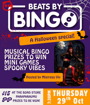 Beats By Bingo With Mistress Viv, Thursday 29th October 2026, 7.30pm